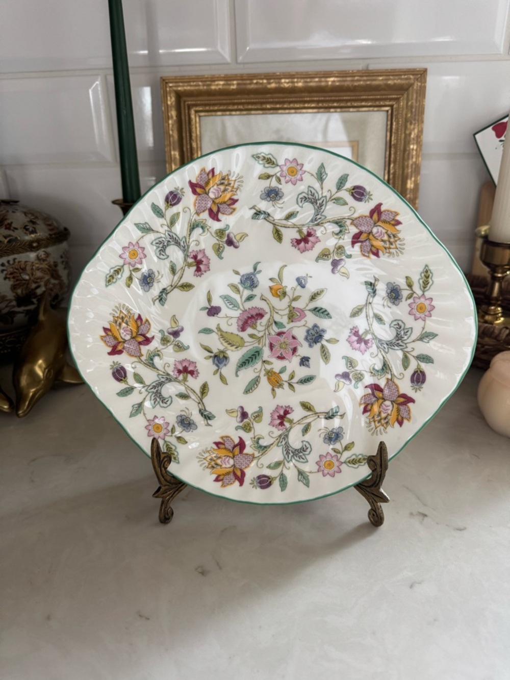 Vintage Minton Haddon Hall Handled Cake Plate